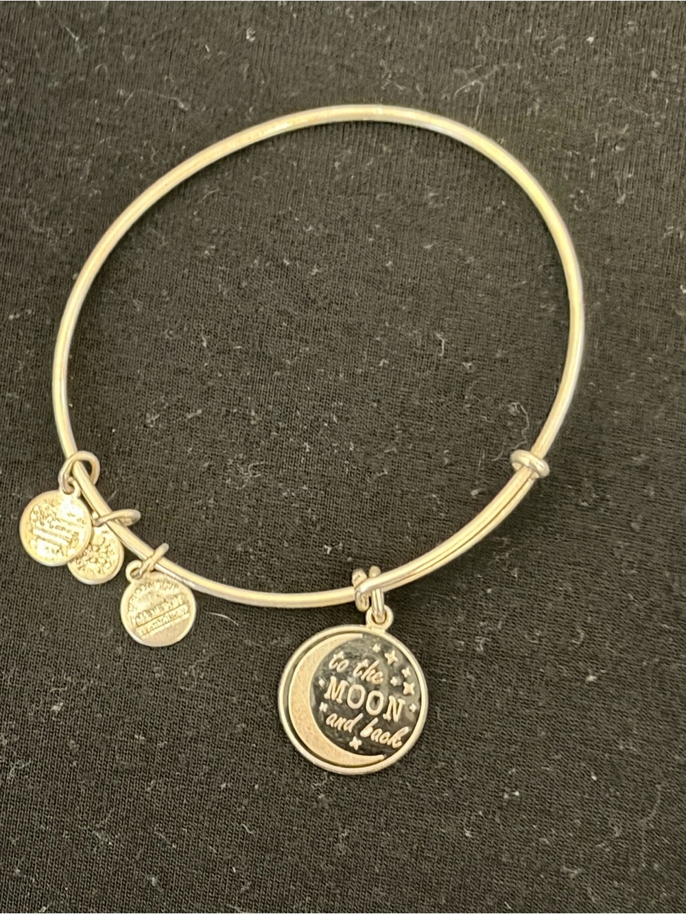 Alex and Ani 2019 Silver 'To the Moon and Back' Charm Bangle Bracelet